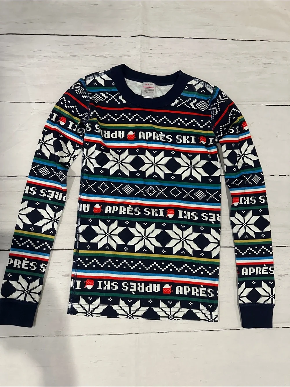Hanna Andersson unisex Navy 'Après Ski' Holiday Kids PJ Set organic cotton 10
